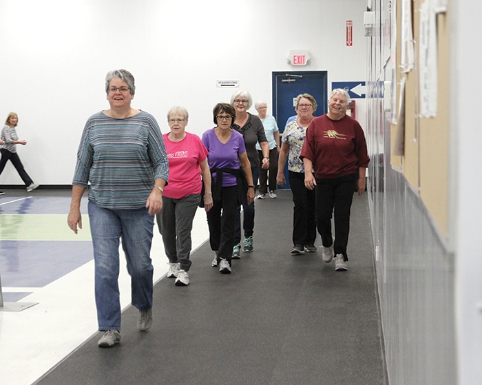 The walking track at Moosomins PotashCorp Sportsplex is well used, with many walkers doing laps on the track every day. Catherine Jaenen of the towns recreation department has come up with challenges to keep walkers motivatedtheir laps are recorded and their progress along the Trans-Canada Highway is tracked.